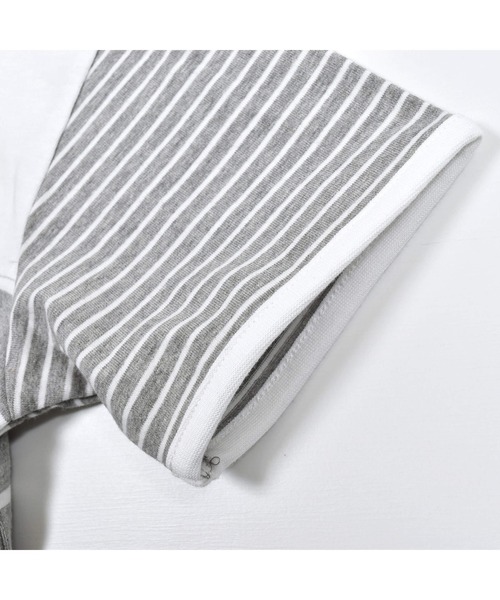 BeBe（ベベ）の「BeBe/【お揃い】マリンボーダーポケットTシャツ(80~150cm)（Tシャツ/カットソー・キッズ・グレー系その他/ブルー系その他・120/80/140/150/110/100/90/130）」の12枚目の写真