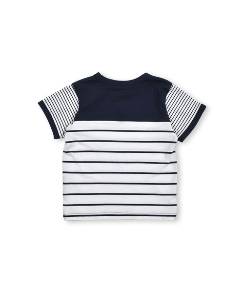 BeBe（ベベ）の「BeBe/【お揃い】マリンボーダーポケットTシャツ(80~150cm)（Tシャツ/カットソー・キッズ・グレー系その他/ブルー系その他・120/80/140/150/110/100/90/130）」の15枚目の写真