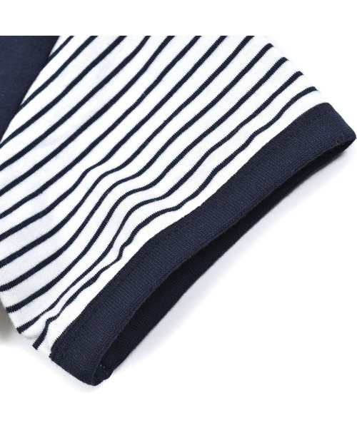 BeBe（ベベ）の「BeBe/【お揃い】マリンボーダーポケットTシャツ(80~150cm)（Tシャツ/カットソー・キッズ・グレー系その他/ブルー系その他・120/80/140/150/110/100/90/130）」の17枚目の写真
