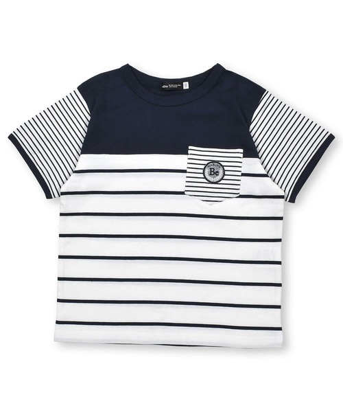 BeBe（ベベ）の「BeBe/【お揃い】マリンボーダーポケットTシャツ(80~150cm)（Tシャツ/カットソー・キッズ・グレー系その他/ブルー系その他・120/80/140/150/110/100/90/130）」の14枚目の写真