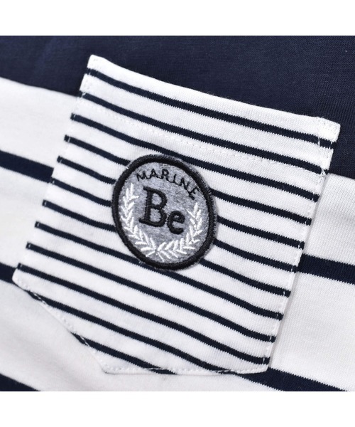 BeBe（ベベ）の「BeBe/【お揃い】マリンボーダーポケットTシャツ(80~150cm)（Tシャツ/カットソー・キッズ・グレー系その他/ブルー系その他・120/80/140/150/110/100/90/130）」の18枚目の写真