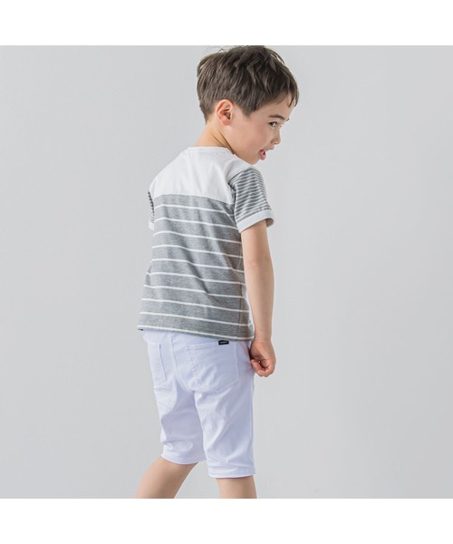 BeBe（ベベ）の「BeBe/【お揃い】マリンボーダーポケットTシャツ(80~150cm)（Tシャツ/カットソー・キッズ・グレー系その他/ブルー系その他・120/80/140/150/110/100/90/130）」の6枚目の写真