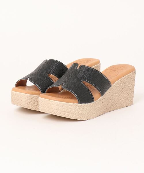 【Oh my Sandals】クッションインソールウェッジミュール(E32502/E2502A)