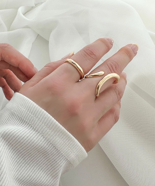 apres jour mignon(アプレジュールミニョン)の「【apres jour mignon×ARIAZ】デザインリングセット(リング・レディース・シルバー/ゴールド・ONESIZE)」の1枚目の写真