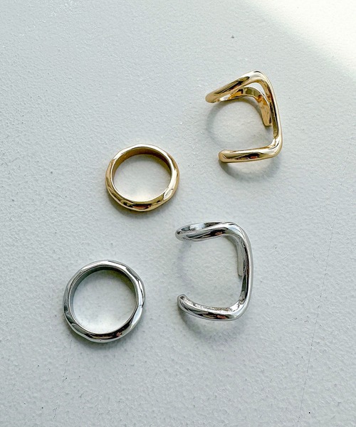 apres jour mignon(アプレジュールミニョン)の「【apres jour mignon×ARIAZ】デザインリングセット(リング・レディース・シルバー/ゴールド・ONESIZE)」の4枚目の写真