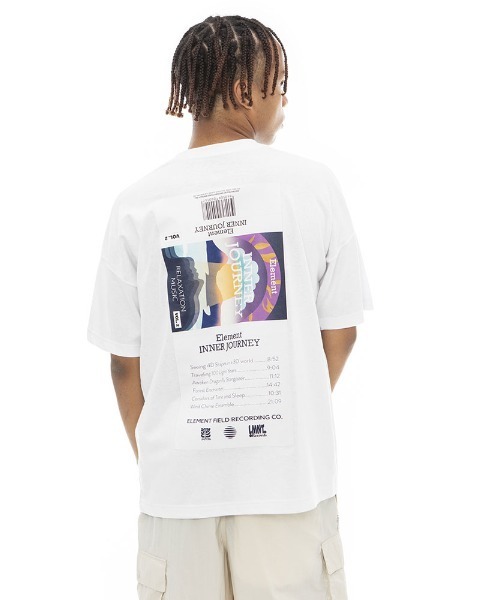 ELEMENT（エレメント）の「ELEMENT メンズ TAPE COVER FACE SS Ｔシャツ 【2023年夏モデル】/エレメント半袖Tシャツ（Tシャツ/カットソー・メンズ・ブラック/ホワイト/マルチ・MEDIUM/LARGE/X-LARGE）」の6枚目の写真