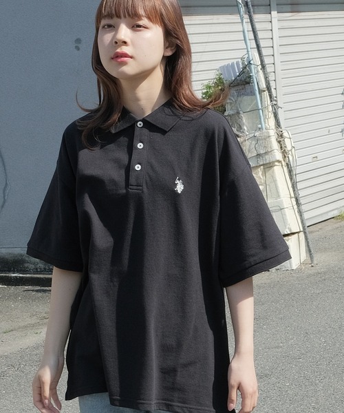 U.S. POLO ASSN.(ユーエスポロアッスン)の「U.S. POLO ASSN. / ユーエスポロアッスン 別注 コラボ オーバーサイズ 半袖 ポロシャツ(ポロシャツ・メンズ・ホワイト系その他/ホワイト/ブルー系その他/ネイビー/グリーン系その他/ダークグリーン/ブラック系その他/ブラック・X-LARGE/LARGE/MEDIUM)」の1枚目の写真