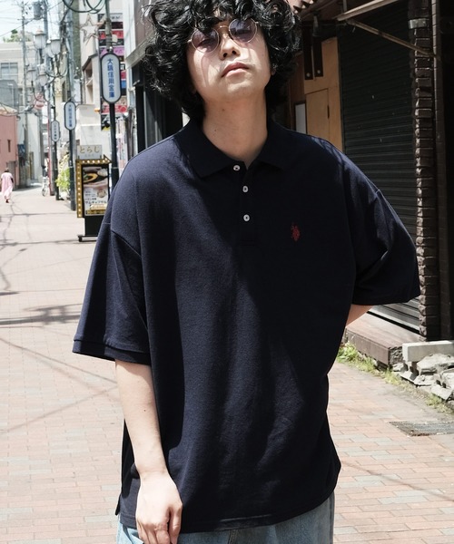 U.S. POLO ASSN.(ユーエスポロアッスン)の「U.S. POLO ASSN. / ユーエスポロアッスン 別注 コラボ オーバーサイズ 半袖 ポロシャツ(ポロシャツ・メンズ・ホワイト系その他/ホワイト/ブルー系その他/ネイビー/グリーン系その他/ダークグリーン/ブラック系その他/ブラック・X-LARGE/LARGE/MEDIUM)」の8枚目の写真