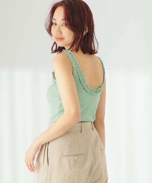 B:MING by BEAMS（ビーミングバイビームス）の「B:MING by BEAMS / フリル キャミソール（キャミソール・レディース・ブラック系その他4/パープル系その他4/ミント・ONE SIZE）」の3枚目の写真