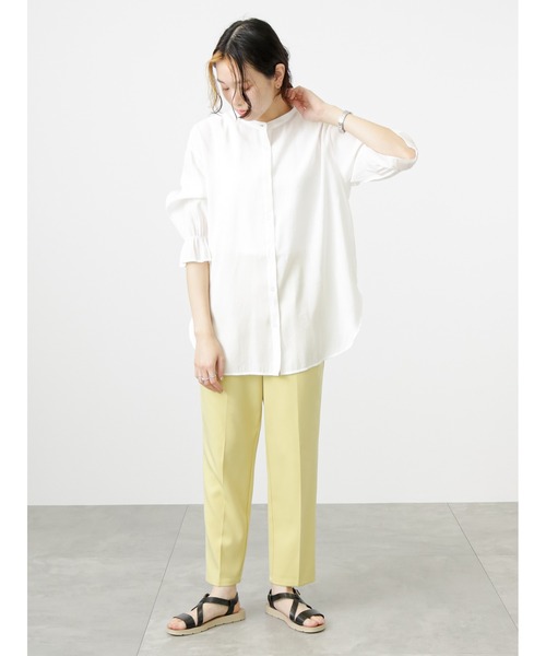 Samansa Mos2 blue（サマンサモスモスブルー）の「【接触冷感】マルチスタイルテーパードパンツ（その他パンツ・レディース・ブラック/グレー/オフホワイト/サックスブルー/ピンク/イエロー/グリーン・LARGE/SMALL/MEDIUM）」の10枚目の写真