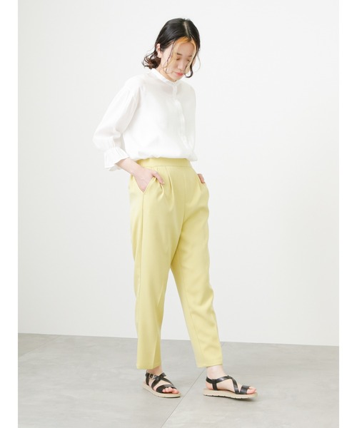 Samansa Mos2 blue（サマンサモスモスブルー）の「【接触冷感】マルチスタイルテーパードパンツ（その他パンツ・レディース・ブラック/グレー/オフホワイト/サックスブルー/ピンク/イエロー/グリーン・LARGE/SMALL/MEDIUM）」の11枚目の写真