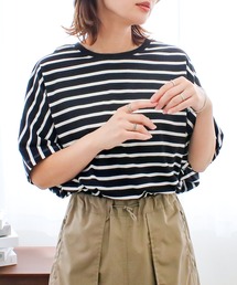 ボーダードルマンスリーブTシャツ