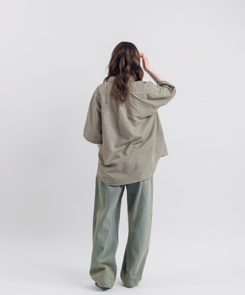 MUHET（ミュエータ）の「レギュラーカラー半袖シャツ（シャツ/ブラウス・レディース・サックスブルー/その他/オフホワイト/グリーン系その他/ブルー系その他・MEDIUM/SMALL/LARGE）」の14枚目の写真