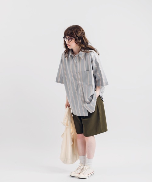 MUHET（ミュエータ）の「レギュラーカラー半袖シャツ（シャツ/ブラウス・レディース・サックスブルー/その他/オフホワイト/グリーン系その他/ブルー系その他・MEDIUM/SMALL/LARGE）」の12枚目の写真