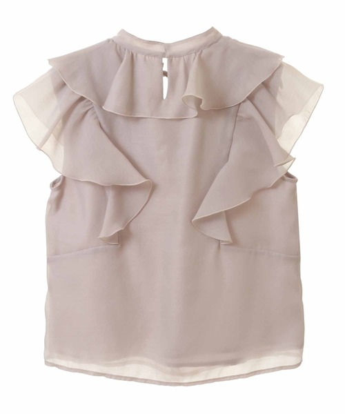 31 Sons de mode（トランテアン　ソン　ドゥ　モード）の「フリルシアーブラウス（シャツ/ブラウス・レディース・サックスブルー/グレー/オフホワイト・36）」の12枚目の写真