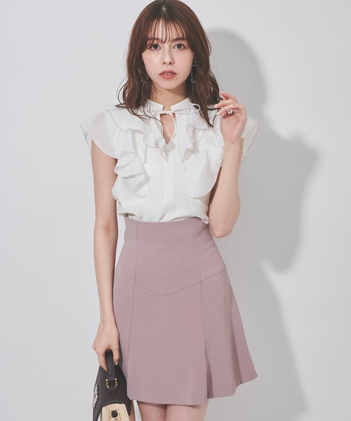 31 Sons de mode（トランテアン　ソン　ドゥ　モード）の「フリルシアーブラウス（シャツ/ブラウス・レディース・サックスブルー/グレー/オフホワイト・36）」の17枚目の写真