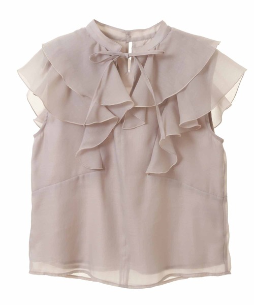 31 Sons de mode（トランテアン　ソン　ドゥ　モード）の「フリルシアーブラウス（シャツ/ブラウス・レディース・サックスブルー/グレー/オフホワイト・36）」の19枚目の写真