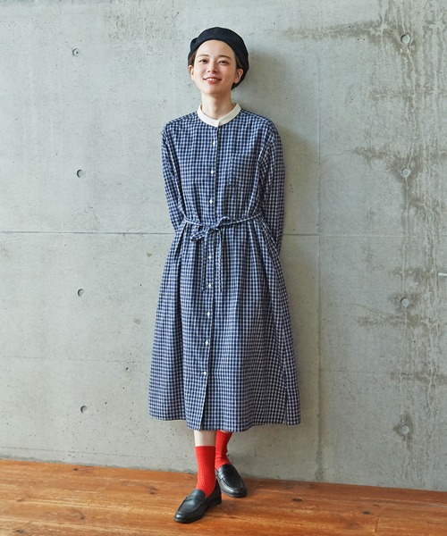 PAR ICI（パーリッシィ）の「ネルチェック クレリックワンピース