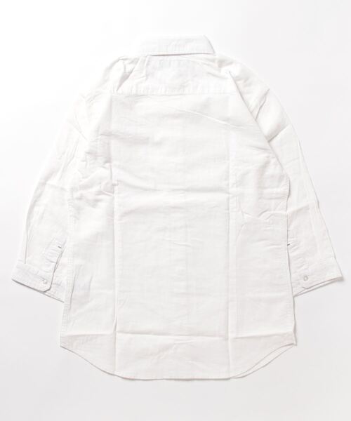 BAYBLO（ベイブロ）の「(BG)【ユニセックス】リネンブレンド ホリゾンタルカラー 7分袖 シャツ（シャツ/ブラウス・メンズ・ブラック/カーキ/ベージュ系その他3/ブルー系その他/ブルー系その他2/ネイビー/オフホワイト/ブルー系その他3/ホワイト系その他3/グレー系その他/ピンク系その他・X-LARGE/LARGE/MEDIUM）」の12枚目の写真