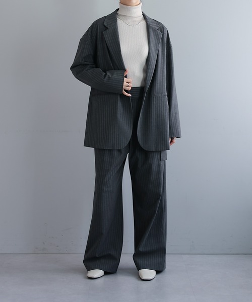 【Lui's（ルイス）】セットアップ（ジャケット、パンツ）別売り可 セットアップ対応】シンプルVカラージャケット | Lui's(ルイス