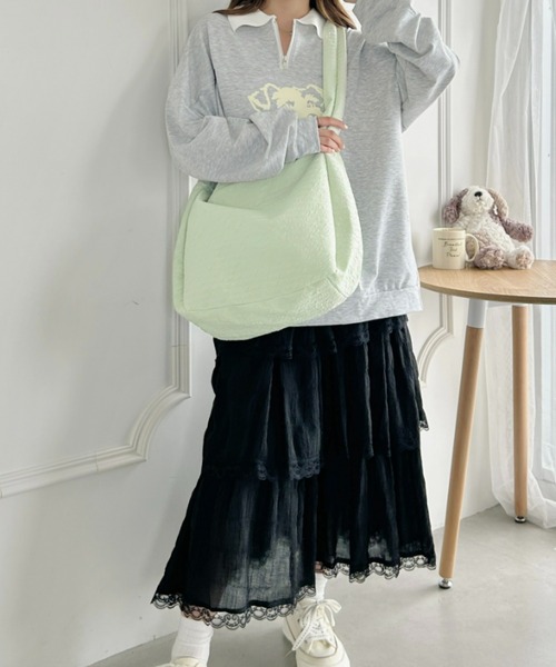 Loueme(ルエム)の「ふくれジャガードショルダーバッグ(ショルダーバッグ・レディース・ピンク/ブラック/ライトグリーン/アイボリー・FREE)」の18枚目の写真