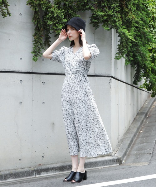 N.(N. Natural Beauty Basic)(エヌエヌナチュラルビューティーベーシック)の「◆フラワープリントカシュクールワンピース(ワンピース・レディース・オフホワイト/ブラック/ライトグリーン・MEDIUM)」の13枚目の写真