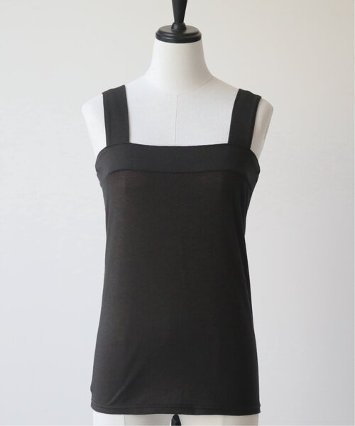 RAY CASSIN（レイカズン）の「ラメミックスワイドストラップキャミ（タンクトップ・レディース・キナリ/モカ/ブラック・FREE）」の6枚目の写真