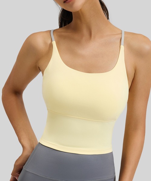 セール】レディース バッククロスフィットネスヨガウェアキャミブラ