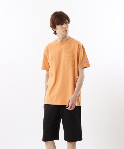 Champion(チャンピオン)の「【Champion/チャンピオン】メンズ ベーシック ショートスリーブポケットTシャツ(Tシャツ/カットソー・メンズ・オレンジ系1・X-LARGE/SMALL/LARGE/MEDIUM)」の6枚目の写真