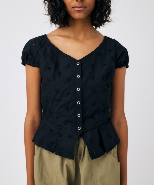 MOUSSY マウジー　CORSET FIT ブラウス セール】PUFF SLEEVE CORSET FIT ブラウス（シャツ/ブラウス