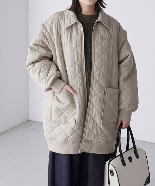 ★o 未使用 ダウンコート ペイズリー 総柄 ガウン キルティング ショール BONLECILL（ボンルシール）の「マルチウェイダイヤキルティング