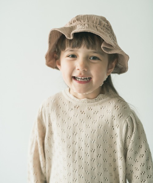 riziere（リジェール）の「透かし編みスタンドフリルニット（ニット/セーター・キッズ・アイボリー/ベージュ・150/110/130/140/100/120/90）」の12枚目の写真