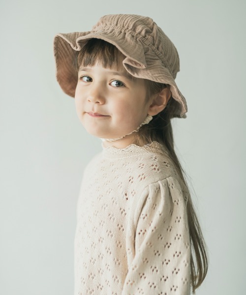 riziere（リジェール）の「透かし編みスタンドフリルニット（ニット/セーター・キッズ・アイボリー/ベージュ・150/110/130/140/100/120/90）」の13枚目の写真