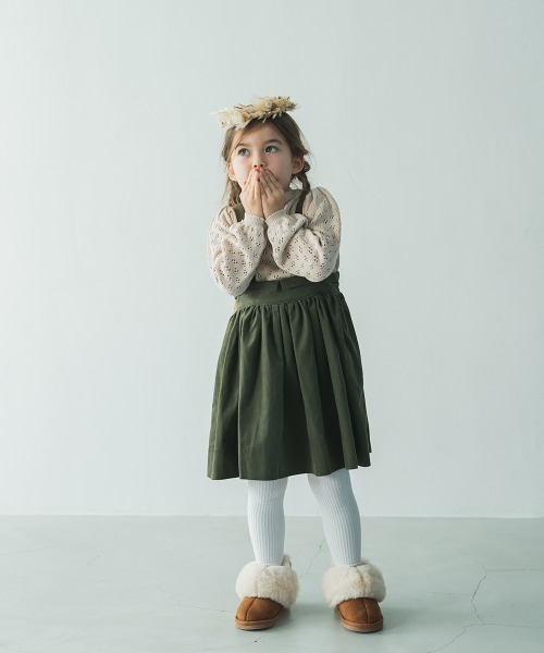 riziere（リジェール）の「透かし編みスタンドフリルニット（ニット/セーター・キッズ・アイボリー/ベージュ・150/110/130/140/100/120/90）」の16枚目の写真