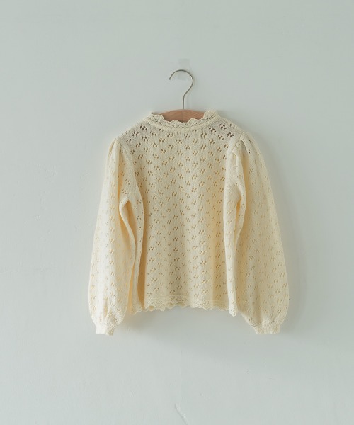 riziere（リジェール）の「透かし編みスタンドフリルニット（ニット/セーター・キッズ・アイボリー/ベージュ・150/110/130/140/100/120/90）」の20枚目の写真