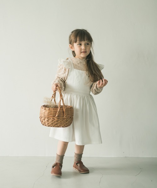 riziere（リジェール）の「透かし編みスタンドフリルニット（ニット/セーター・キッズ・アイボリー/ベージュ・150/110/130/140/100/120/90）」の10枚目の写真