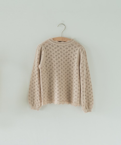riziere（リジェール）の「透かし編みスタンドフリルニット（ニット/セーター・キッズ・アイボリー/ベージュ・150/110/130/140/100/120/90）」の22枚目の写真