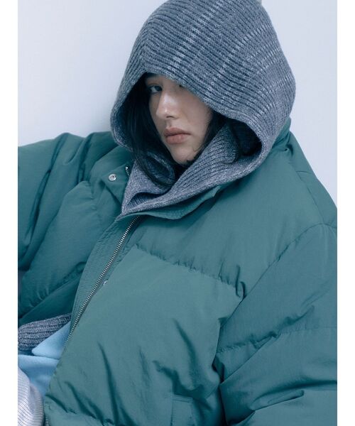 Ungrid（アングリッド）の「フードニット帽（ニットキャップ/ビーニー・レディース・グレー/オレンジ・FREE）」の3枚目の写真