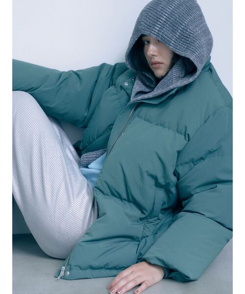 Ungrid（アングリッド）の「フードニット帽（ニットキャップ/ビーニー・レディース・グレー/オレンジ・FREE）」の4枚目の写真