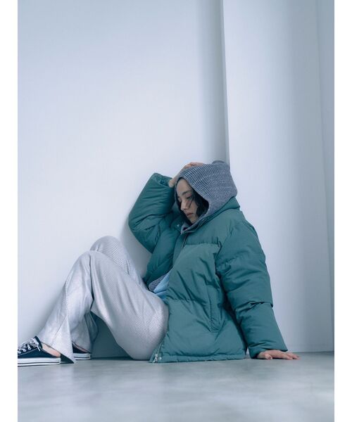 Ungrid（アングリッド）の「フードニット帽（ニットキャップ/ビーニー・レディース・グレー/オレンジ・FREE）」の5枚目の写真