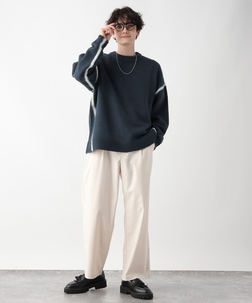 RAGEBLUE（レイジブルー）の「Hand stitch crew neck loose knit / ハンドステッチクルーネックルーズニット（ニット/セーター・メンズ・ホワイト/ブラック/イエロー/ブルー/グリーン・MEDIUM/LARGE）」の20枚目の写真