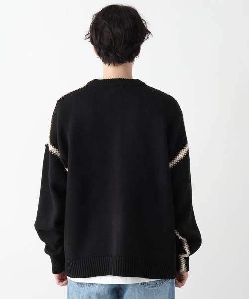 RAGEBLUE（レイジブルー）の「Hand stitch crew neck loose knit / ハンドステッチクルーネックルーズニット（ニット/セーター・メンズ・ホワイト/ブラック/イエロー/ブルー/グリーン・MEDIUM/LARGE）」の22枚目の写真