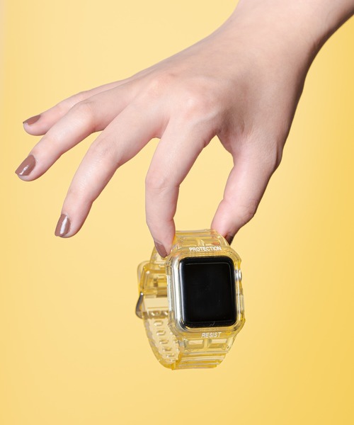 zandy(ズィーアンドワイ)の「【 zandy / ズィー・アンド・ワイ 】クリア一体式バンド アップルウォッチベルト CLEAR applewatch belt BRL(デジタル腕時計・レディース・グリーン/イエロー/クリア/ピンク/ブルー/ブラック・MEDIUM/SMALL)」の6枚目の写真