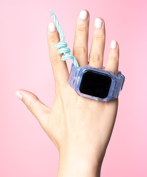 zandy(ズィーアンドワイ)の「【 zandy / ズィー・アンド・ワイ 】クリア一体式バンド アップルウォッチベルト CLEAR applewatch belt BRL(デジタル腕時計・レディース・グリーン/イエロー/クリア/ピンク/ブルー/ブラック・MEDIUM/SMALL)」の5枚目の写真
