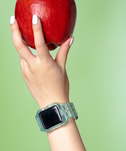 zandy(ズィーアンドワイ)の「【 zandy / ズィー・アンド・ワイ 】クリア一体式バンド アップルウォッチベルト CLEAR applewatch belt BRL(デジタル腕時計・レディース・グリーン/イエロー/クリア/ピンク/ブルー/ブラック・MEDIUM/SMALL)」の4枚目の写真