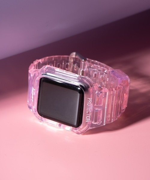 zandy(ズィーアンドワイ)の「【 zandy / ズィー・アンド・ワイ 】クリア一体式バンド アップルウォッチベルト CLEAR applewatch belt BRL(デジタル腕時計・レディース・グリーン/イエロー/クリア/ピンク/ブルー/ブラック・MEDIUM/SMALL)」の12枚目の写真
