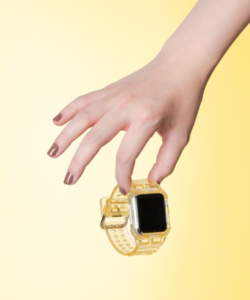zandy(ズィーアンドワイ)の「【 zandy / ズィー・アンド・ワイ 】クリア一体式バンド アップルウォッチベルト CLEAR applewatch belt BRL(デジタル腕時計・レディース・グリーン/イエロー/クリア/ピンク/ブルー/ブラック・MEDIUM/SMALL)」の7枚目の写真