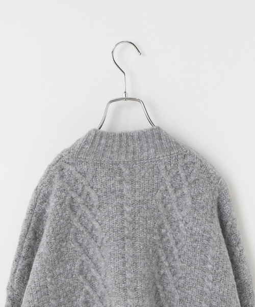 LOWRYS FARM（ローリーズファーム）の「３．５Ｇケーブルカーデ　972781（ニット/セーター・キッズ・ベージュ/グレー・FREE）」の7枚目の写真