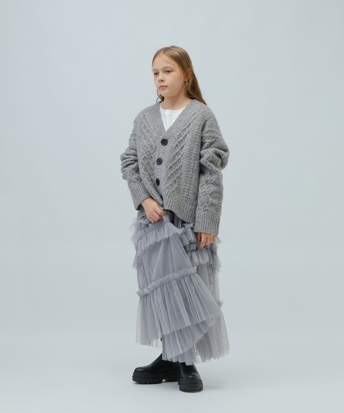 LOWRYS FARM（ローリーズファーム）の「３．５Ｇケーブルカーデ　972781（ニット/セーター・キッズ・ベージュ/グレー・FREE）」の19枚目の写真