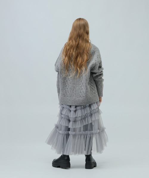 LOWRYS FARM（ローリーズファーム）の「３．５Ｇケーブルカーデ　972781（ニット/セーター・キッズ・ベージュ/グレー・FREE）」の17枚目の写真